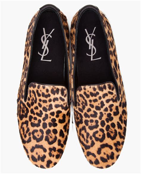 ysl leopard grane mens loafers dark natural|YSL loafers sale.